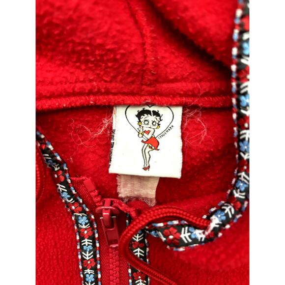 Betty Boop Red Half Zip Vintage hoodie - Picture 4 of 8